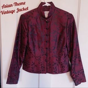 Vintage Jones New York Jacket Asian Burgundy Red S